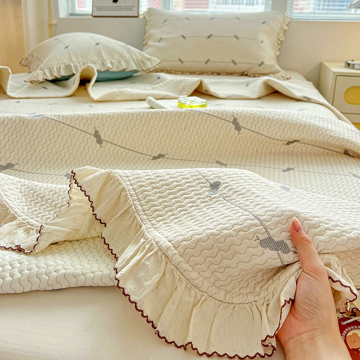 91家纺网 家纺一手货源 找家纺 （总）源舜家纺 2025新款天竹棉麻莱赛尔莫代尔天丝棉爱神比特箭床盖三件套