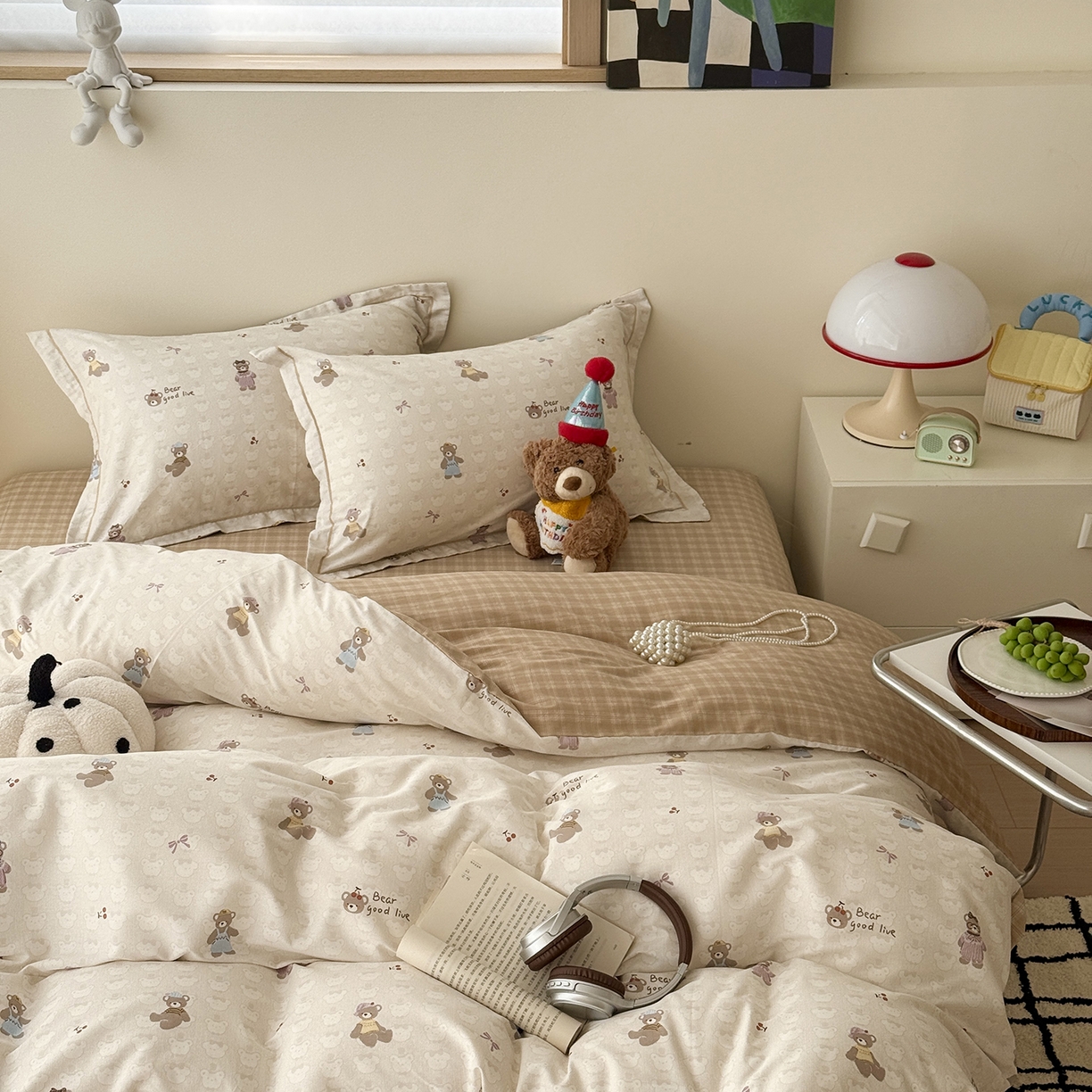 91家纺网 家纺一手货源 找家纺 于果 2025新款全棉13070四件套（11） 熊熊漫歌