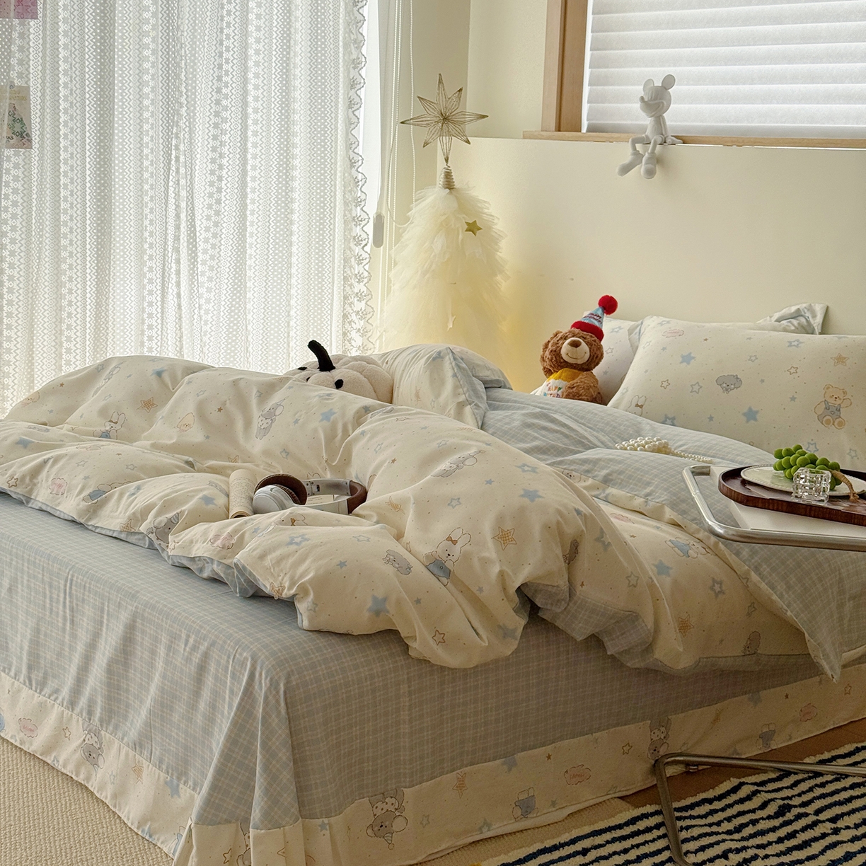 91家纺网 家纺一手货源 找家纺 于果 2025新款全棉13070四件套（11） 星星童话