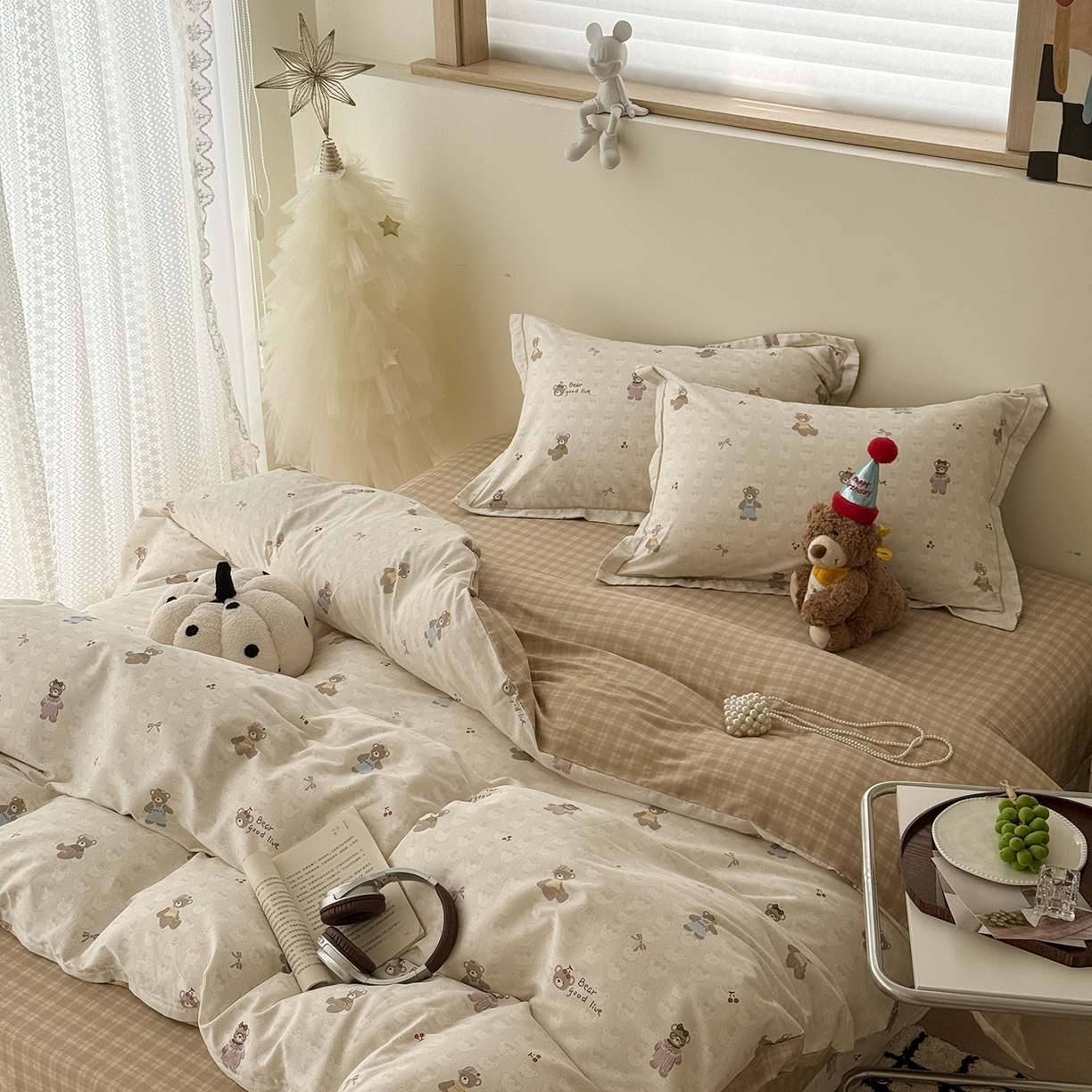 91家纺网 家纺一手货源 找家纺 于果 2025新款全棉13070四件套（11） 熊熊漫歌