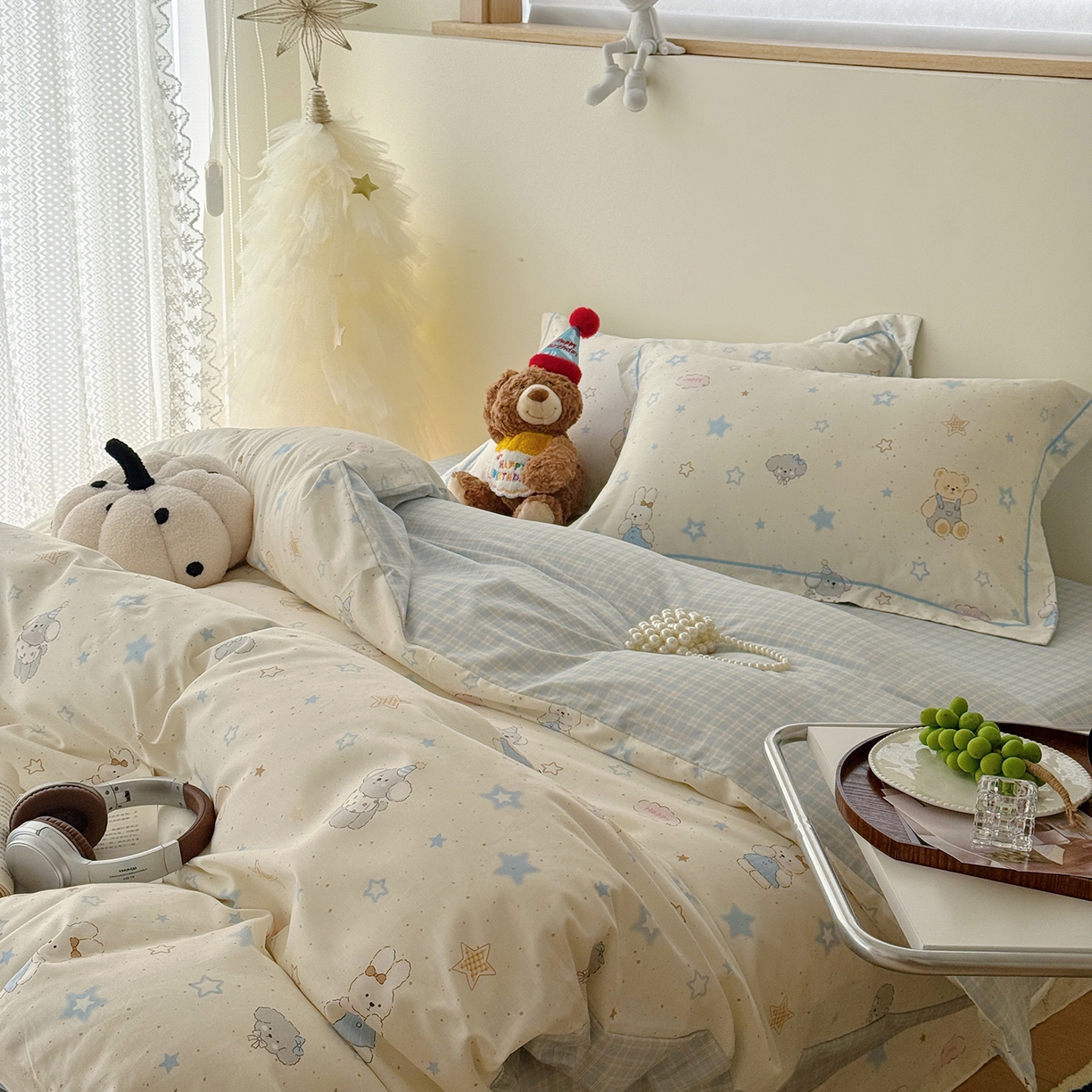 91家纺网 家纺一手货源 找家纺 于果 2025新款全棉13070四件套（11） 星星童话