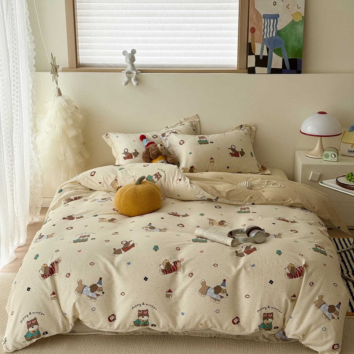 于果 2025新款全棉13070四件套（11） 汪星卧室