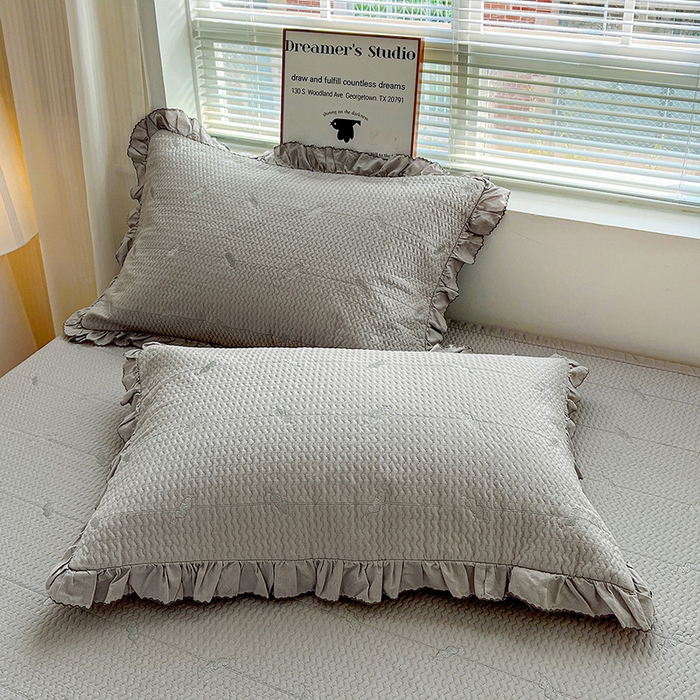 91家纺网 家纺一手货源 找家纺 源舜家纺 2025新款天竹棉麻莱赛尔莫代尔天丝棉爱神比特箭床盖三件套 比特-灰