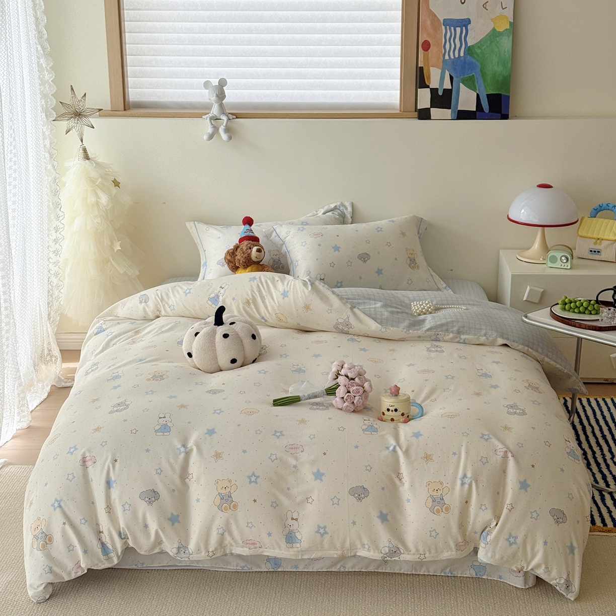 于果 2025新款全棉13070四件套（11） 星星童话