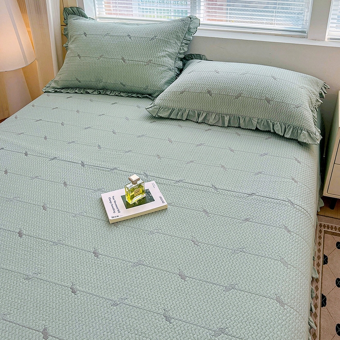 91家纺网 家纺一手货源 找家纺 源舜家纺 2025新款天竹棉麻莱赛尔莫代尔天丝棉爱神比特箭床盖三件套 比特-蓝