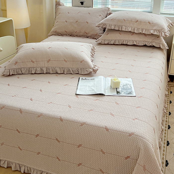 91家纺网 家纺一手货源 找家纺 源舜家纺 2025新款天竹棉麻莱赛尔莫代尔天丝棉爱神比特箭床盖三件套 比特-紫