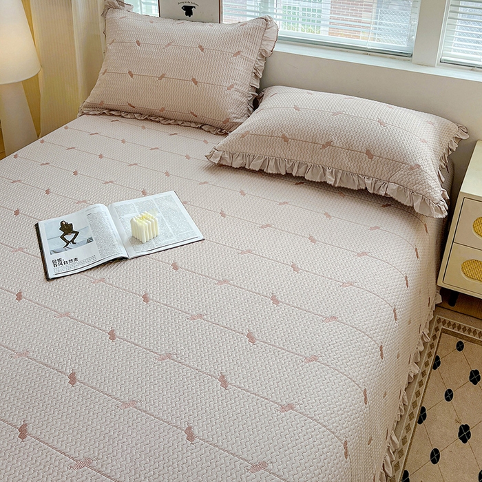 91家纺网 家纺一手货源 找家纺 源舜家纺 2025新款天竹棉麻莱赛尔莫代尔天丝棉爱神比特箭床盖三件套 比特-紫