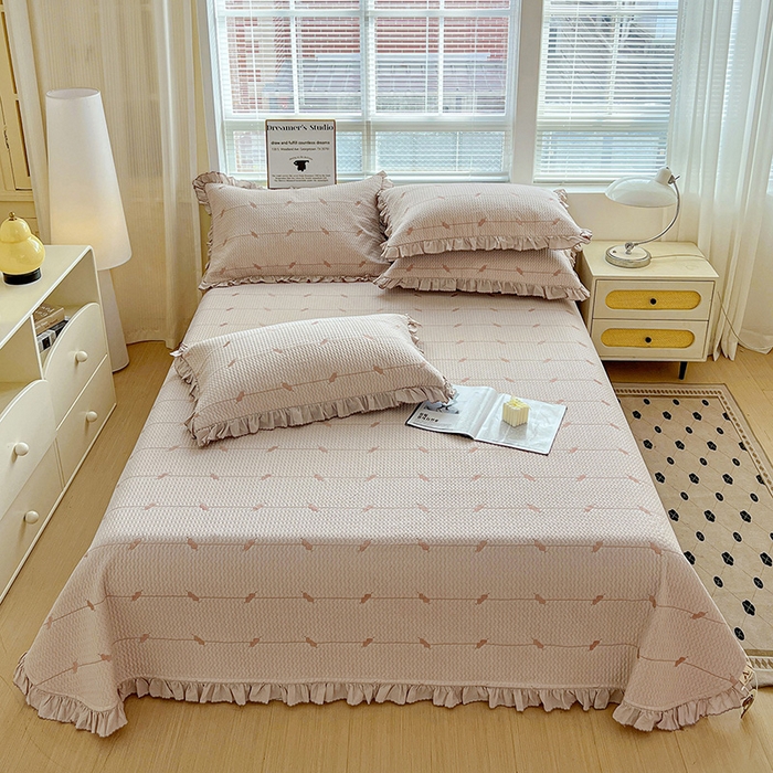 91家纺网 家纺一手货源 找家纺 源舜家纺 2025新款天竹棉麻莱赛尔莫代尔天丝棉爱神比特箭床盖三件套 比特-紫