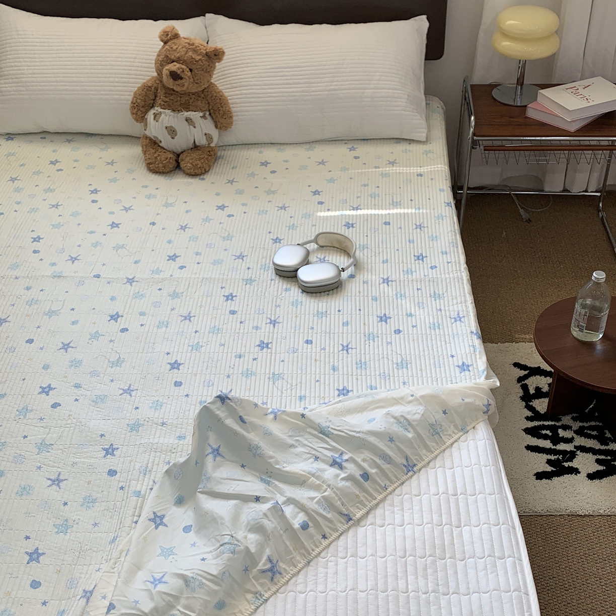 秘密基地 2025新款全棉单品床笠系列 星星贝壳