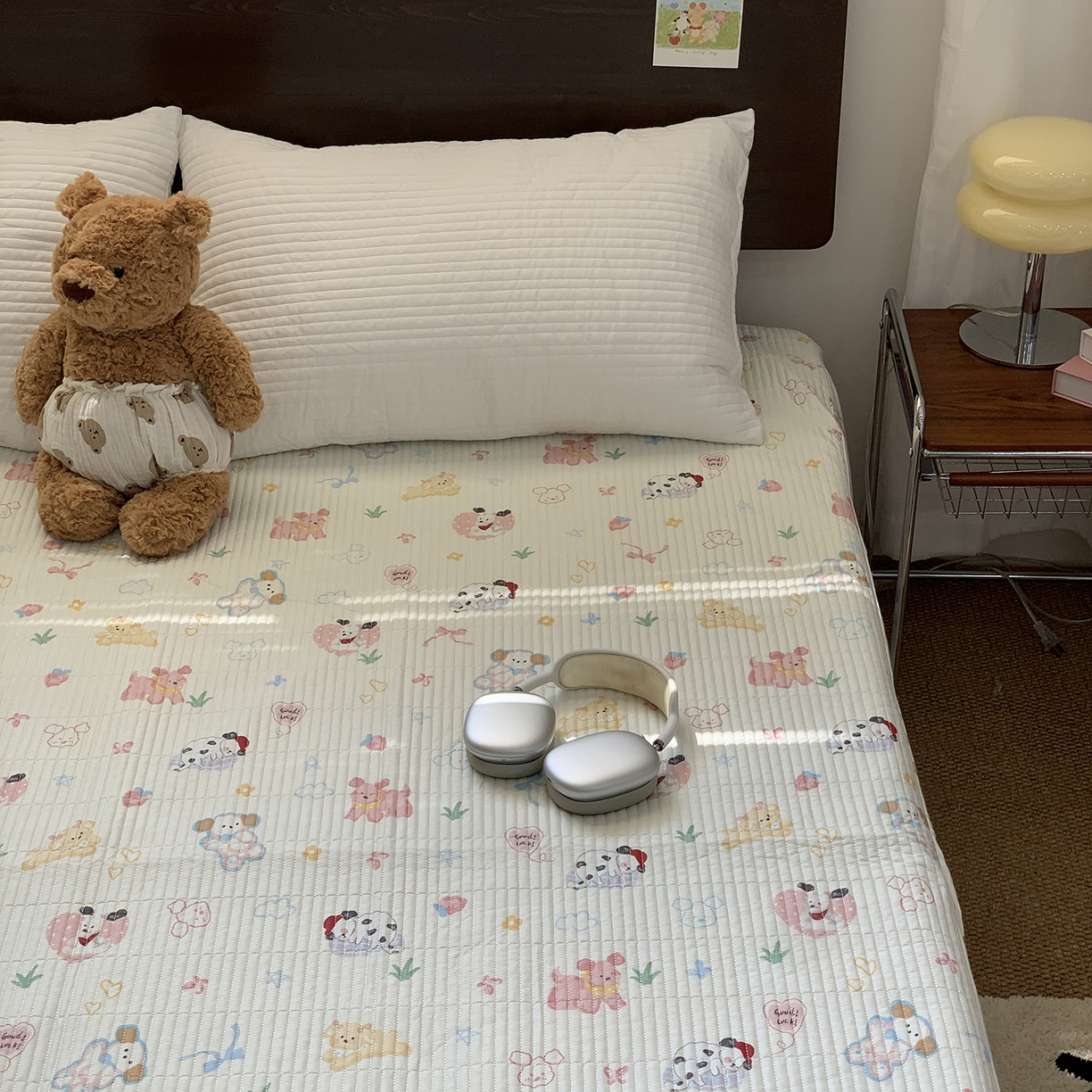 91家纺网 家纺一手货源 找家纺 秘密基地 2025新款全棉单品床笠系列 幸运小狗