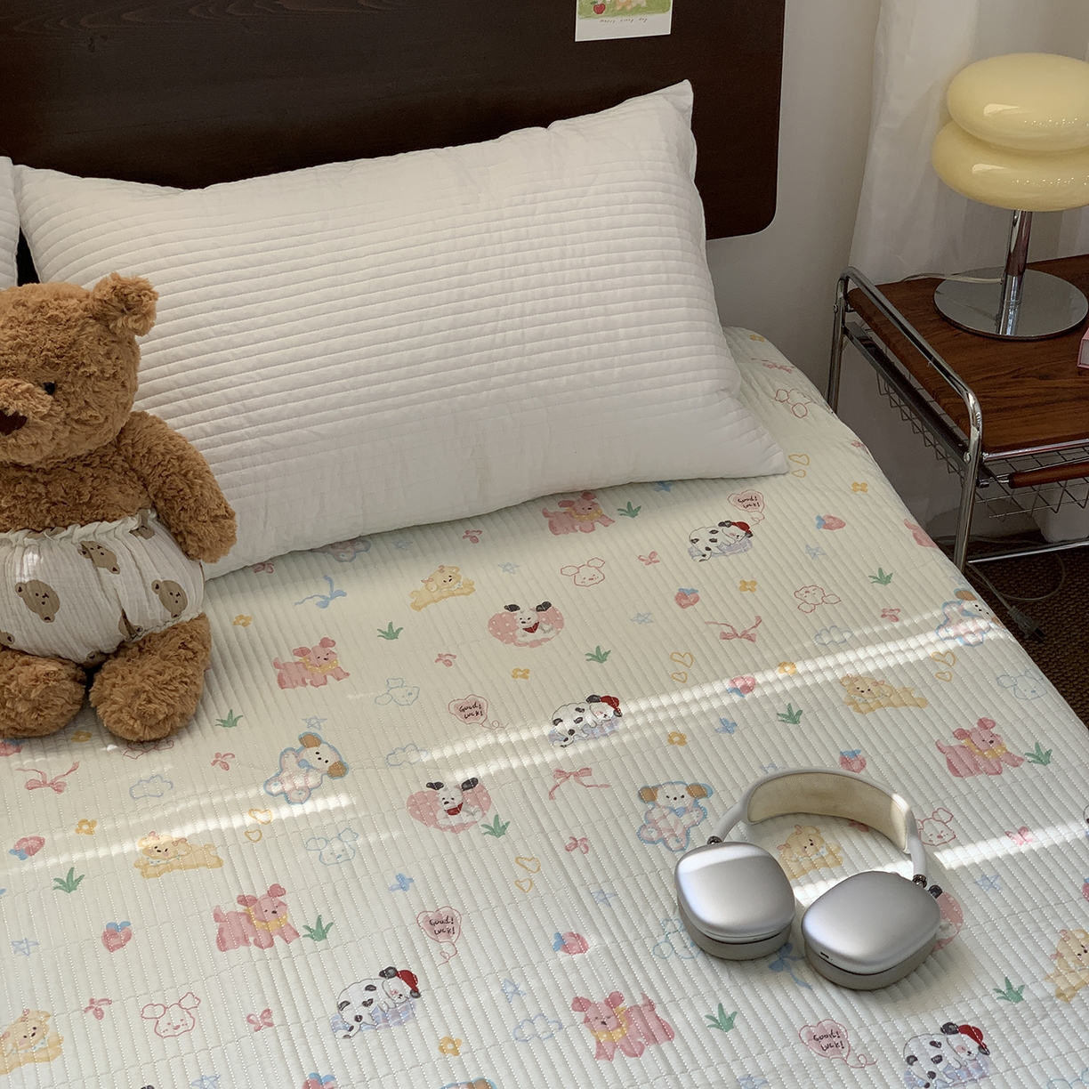 91家纺网 家纺一手货源 找家纺 秘密基地 2025新款全棉单品床笠系列 幸运小狗