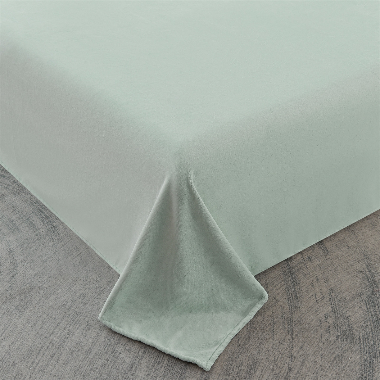 91家纺网 家纺一手货源 找家纺 眷恋家纺 2025新款A类牛奶绒三拼法式花边款四件套-蒂凡妮 蒂凡妮-摩卡绿