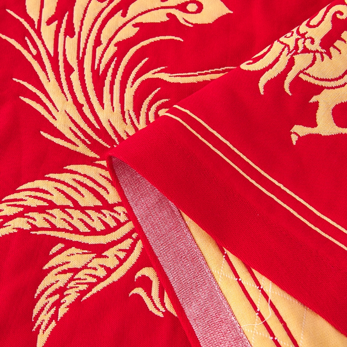 91家纺网 家纺一手货源 找家纺 悦然毛巾被 2025新款全棉三层纱大红枕巾 鸿福