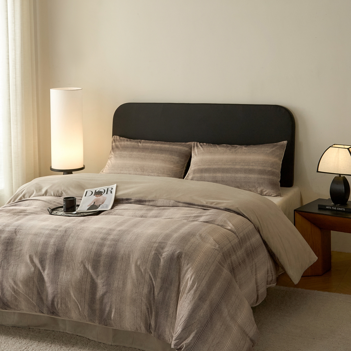 ONE TWO ONE 121 【德芙绒】【总共有21个颜色陆续上新】2025秋冬新款牛奶绒德芙绒宝宝绒婴儿绒短毛绒四件套-漫步地球 漫步地球-浅咖