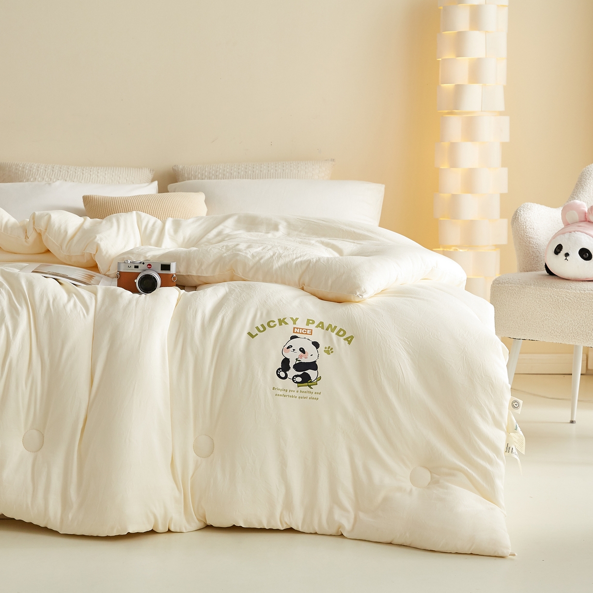 91家纺网 家纺一手货源 找家纺 （总）帕芬鸟家纺 2025新款熊猫糯糯被子被芯