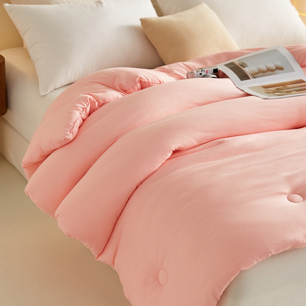 91家纺网 家纺一手货源 找家纺 帕芬鸟家纺 2025新款熊猫糯糯被子被芯 熊猫-粉色