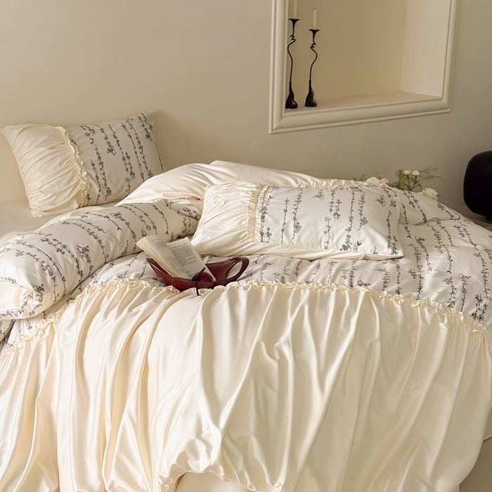 91家纺网 家纺一手货源 找家纺 （总）ONE TWO ONE 121 2025新款100长绒棉四件套-花间集