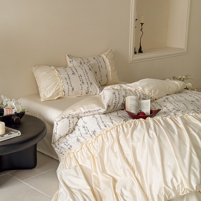 91家纺网 家纺一手货源 找家纺 （总）ONE TWO ONE 121 2025新款100长绒棉四件套-花间集