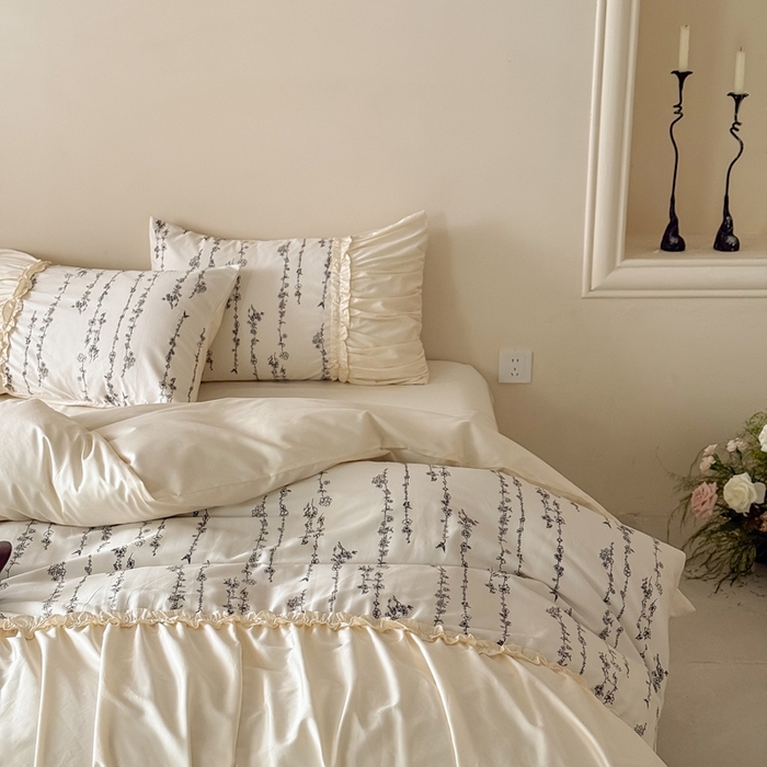 91家纺网 家纺一手货源 找家纺 （总）ONE TWO ONE 121 2025新款100长绒棉四件套-花间集