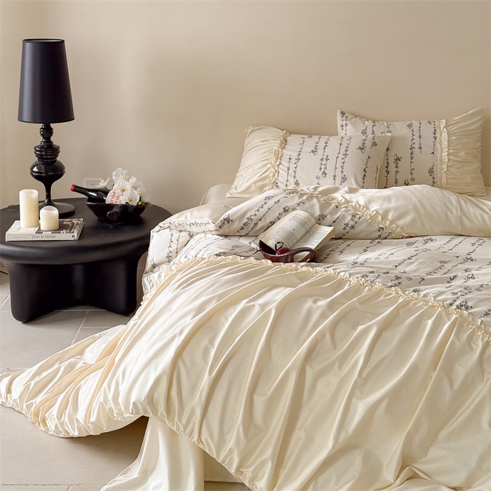 91家纺网 家纺一手货源 找家纺 （总）ONE TWO ONE 121 2025新款100长绒棉四件套-花间集