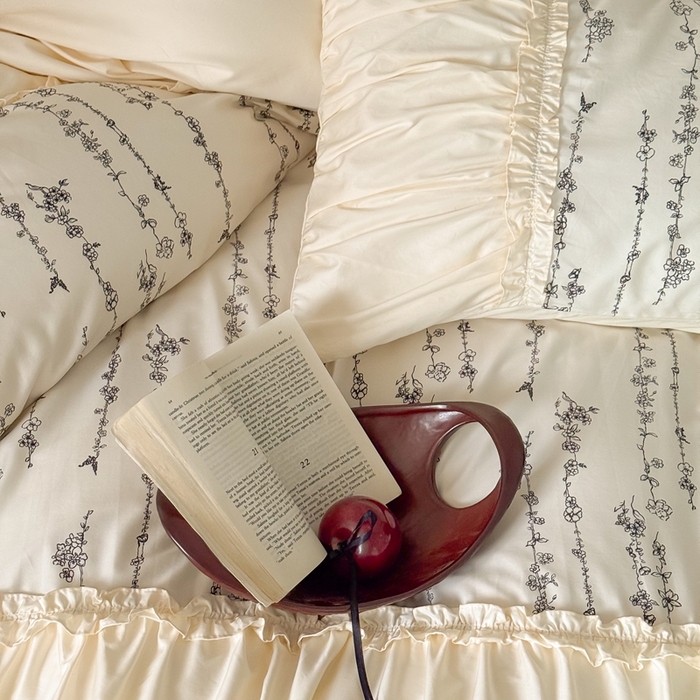 91家纺网 家纺一手货源 找家纺 （总）ONE TWO ONE 121 2025新款100长绒棉四件套-花间集