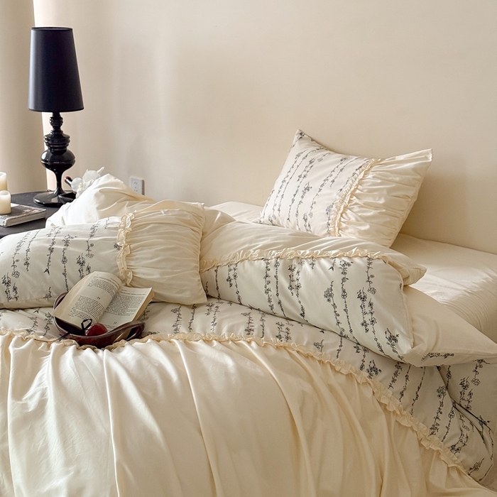 91家纺网 家纺一手货源 找家纺 （总）ONE TWO ONE 121 2025新款100长绒棉四件套-花间集