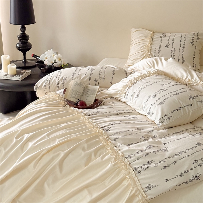 91家纺网 家纺一手货源 找家纺 （总）ONE TWO ONE 121 2025新款100长绒棉四件套-花间集