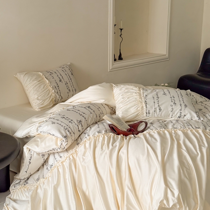 91家纺网 家纺一手货源 找家纺 （总）ONE TWO ONE 121 2025新款100长绒棉四件套-花间集