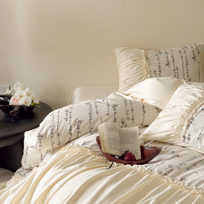 91家纺网 家纺一手货源 找家纺 （总）ONE TWO ONE 121 2025新款100长绒棉四件套-花间集