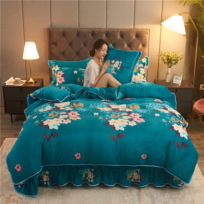 91家纺网 家纺一手货源 找家纺 （总）无瑕家居 2025新款牛奶绒印花四件套