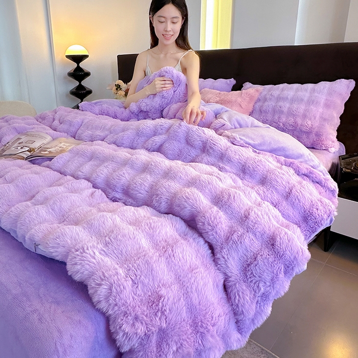 91家纺网 家纺一手货源 找家纺 （总）无瑕家居 2025新款兔兔绒印花四件套