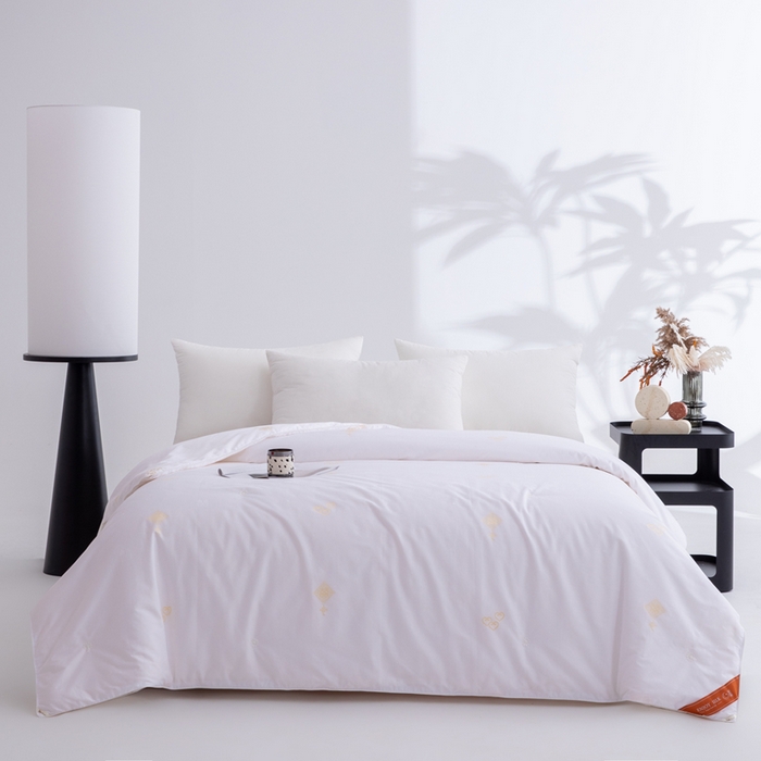 91家纺网 家纺一手货源 找家纺 茧月家纺 新款亲肤舒适蚕丝被子被芯-喜结连理 白色