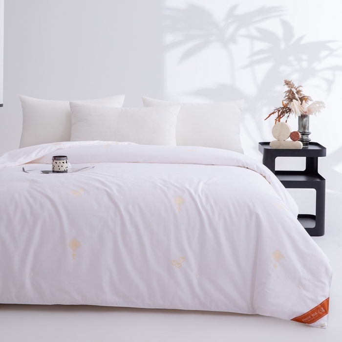 91家纺网 家纺一手货源 找家纺 茧月家纺 新款亲肤舒适蚕丝被子被芯-喜结连理 白色