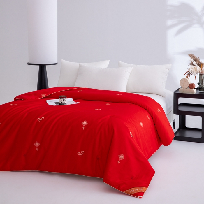 91家纺网 家纺一手货源 找家纺 （总）茧月家纺 蚕丝被100%桑蚕丝被子被芯-喜结连理