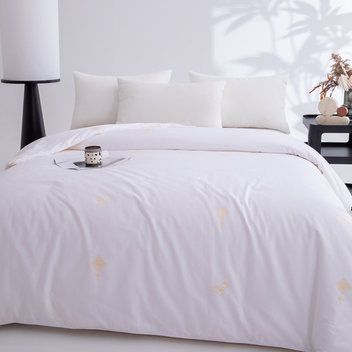 91家纺网 家纺一手货源 找家纺 茧月家纺 新款亲肤舒适蚕丝被子被芯-喜结连理 白色