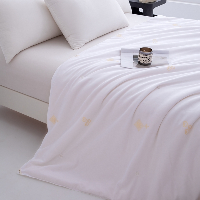 91家纺网 家纺一手货源 找家纺 茧月家纺 新款亲肤舒适蚕丝被子被芯-喜结连理 白色