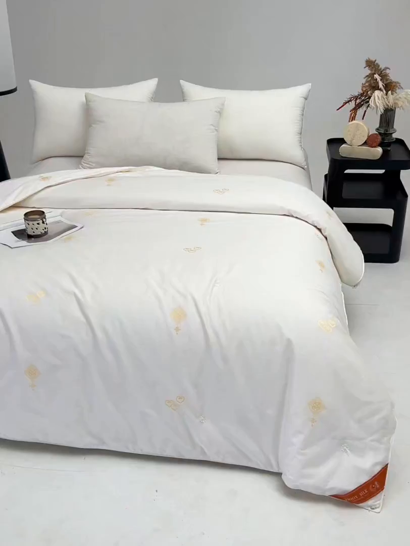 91家纺网 家纺一手货源 找家纺 茧月家纺 新款亲肤舒适蚕丝被子被芯-喜结连理 白色