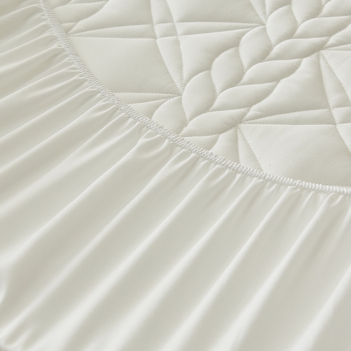 91家纺网 家纺一手货源 找家纺 （总）盛眠家纺 2025新款桑蚕丝蛋白夹棉床笠-叶韵