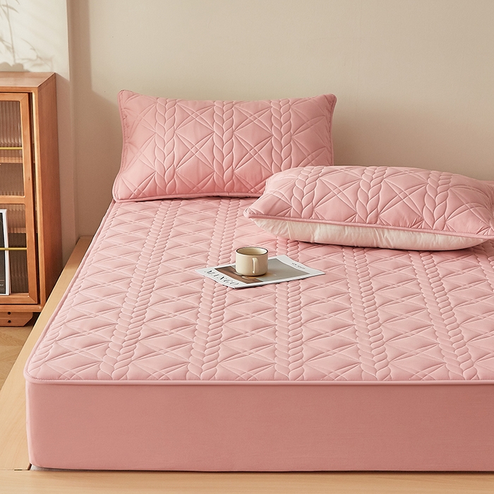 91家纺网 家纺一手货源 找家纺 盛眠家纺 2025新款桑蚕丝蛋白夹棉床笠-叶韵 叶韵 红色