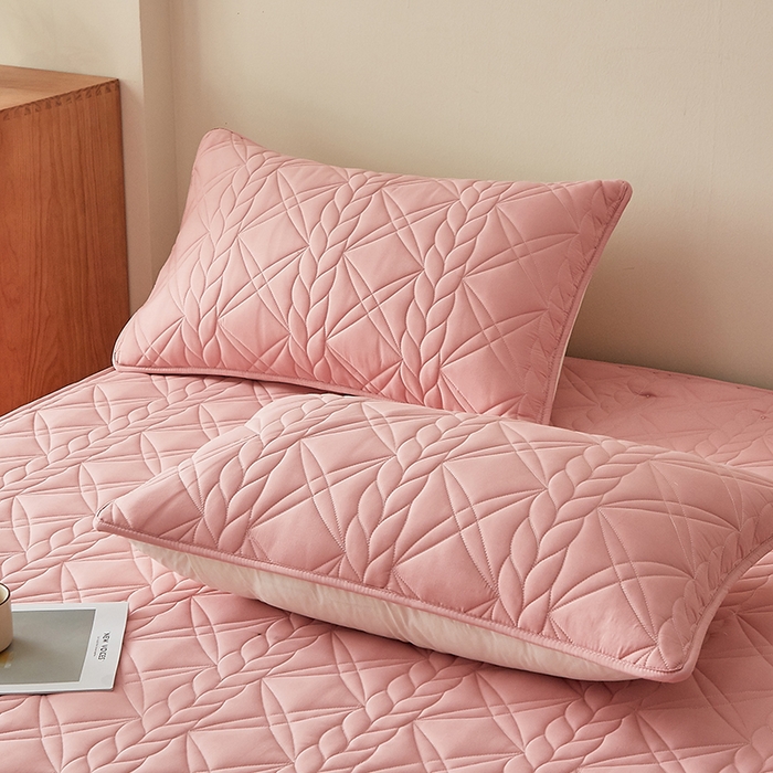 91家纺网 家纺一手货源 找家纺 盛眠家纺 2025新款桑蚕丝蛋白夹棉床笠-叶韵 叶韵 红色