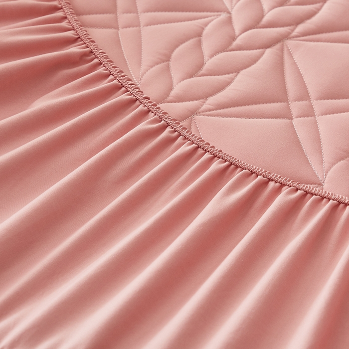 91家纺网 家纺一手货源 找家纺 盛眠家纺 2025新款桑蚕丝蛋白夹棉床笠-叶韵 叶韵 红色