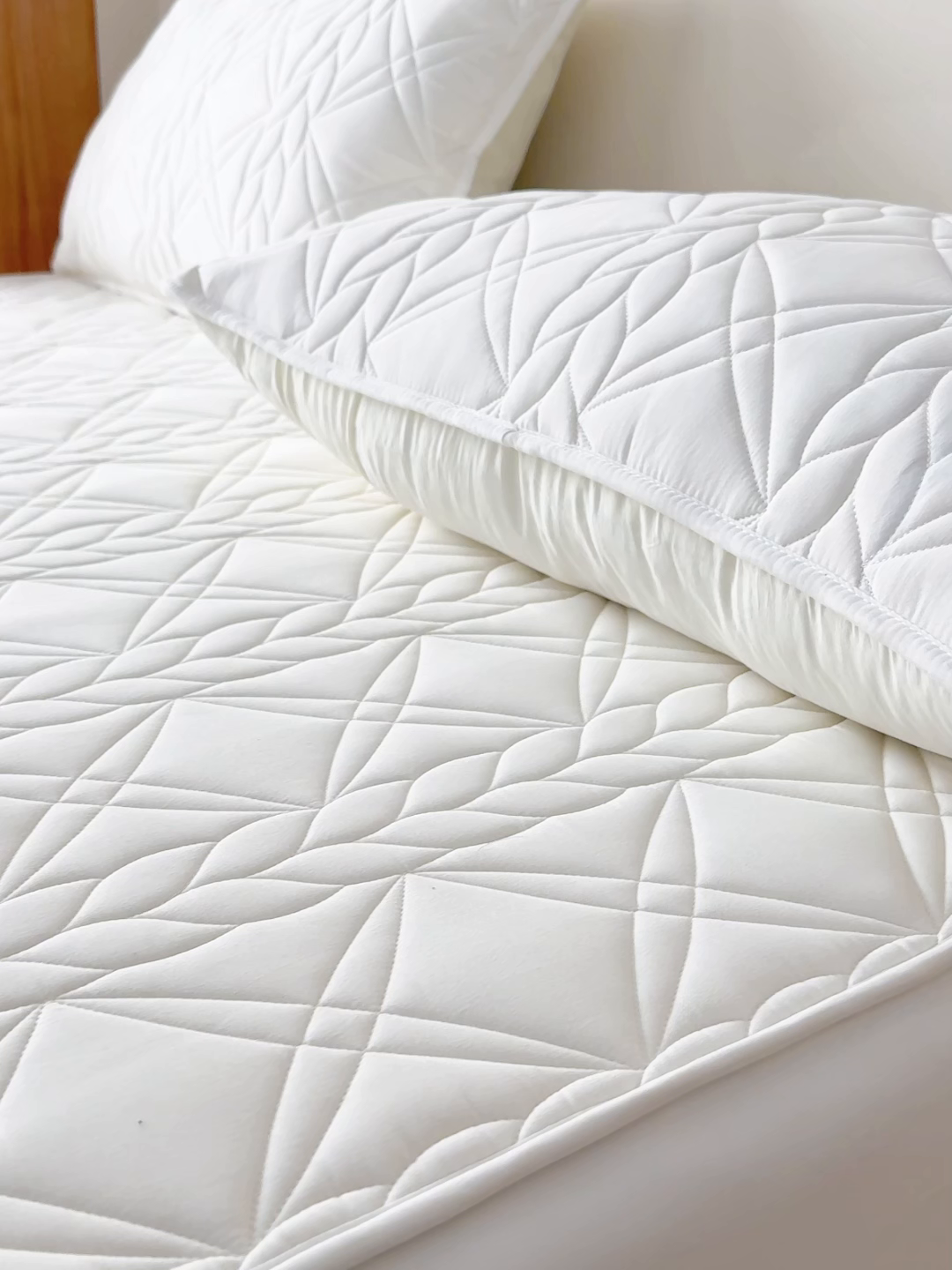 91家纺网 家纺一手货源 找家纺 （总）盛眠家纺 2025新款桑蚕丝蛋白夹棉床笠-叶韵