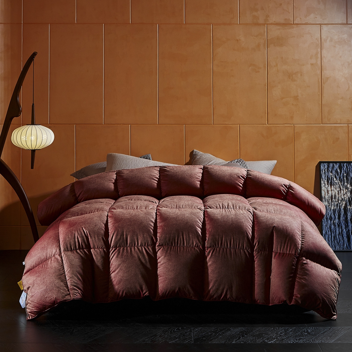 91家纺网 家纺一手货源 找家纺 （总）暖羽屋羽绒馆 2025新款婚庆鹅绒丝被芯 双人喜被 婚庆羽绒被2米 双人加厚春秋被子结婚被褥