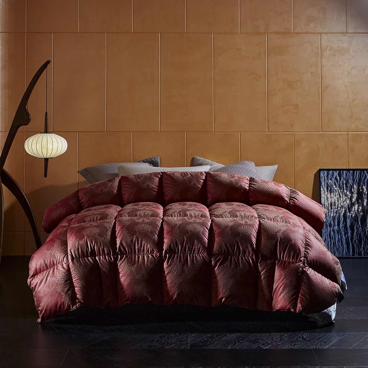 91家纺网 家纺一手货源 找家纺 （总）暖羽屋羽绒馆 2025新款婚庆鹅绒丝被芯 双人喜被 婚庆羽绒被2米 双人加厚春秋被子结婚被褥