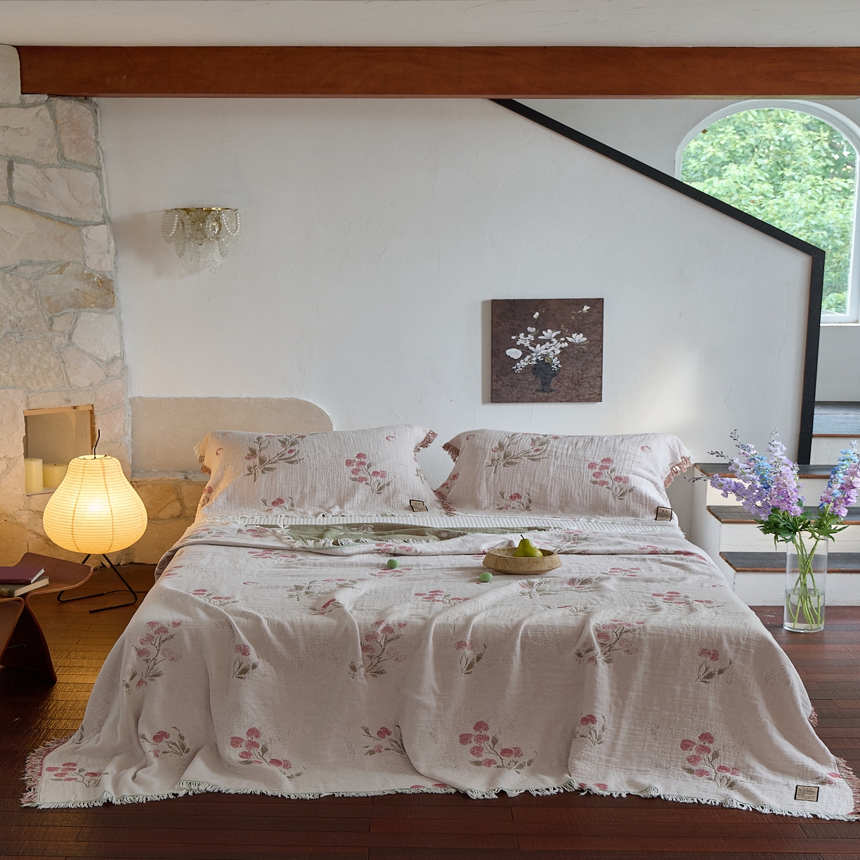 91家纺网 家纺一手货源 找家纺 （总）沐瑟家纺 2025新款四层纱布全棉流苏毯子纱布床盖毛巾被纯棉棉纱夏凉被午睡盖毯三件套