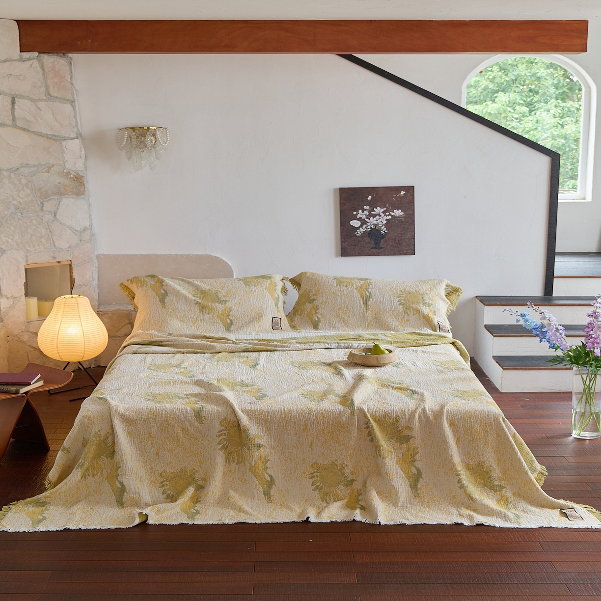 91家纺网 家纺一手货源 找家纺 （总）沐瑟家纺 2025新款四层纱布全棉流苏毯子纱布床盖毛巾被纯棉棉纱夏凉被午睡盖毯三件套