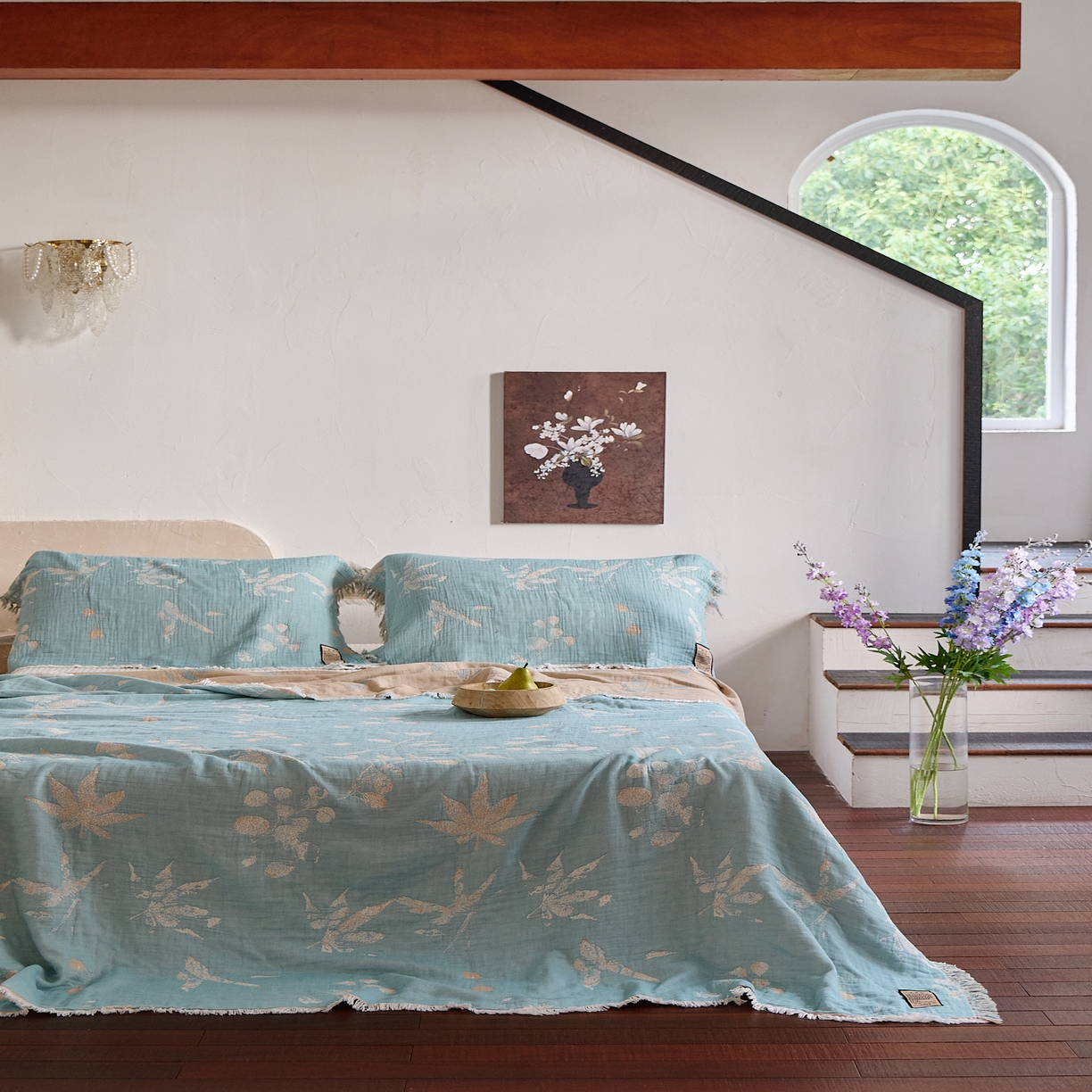 91家纺网 家纺一手货源 找家纺 沐瑟家纺 2025新款四层纱布全棉流苏毯子纱布床盖毛巾被纯棉棉纱夏凉被午睡盖毯三件套 蘭素