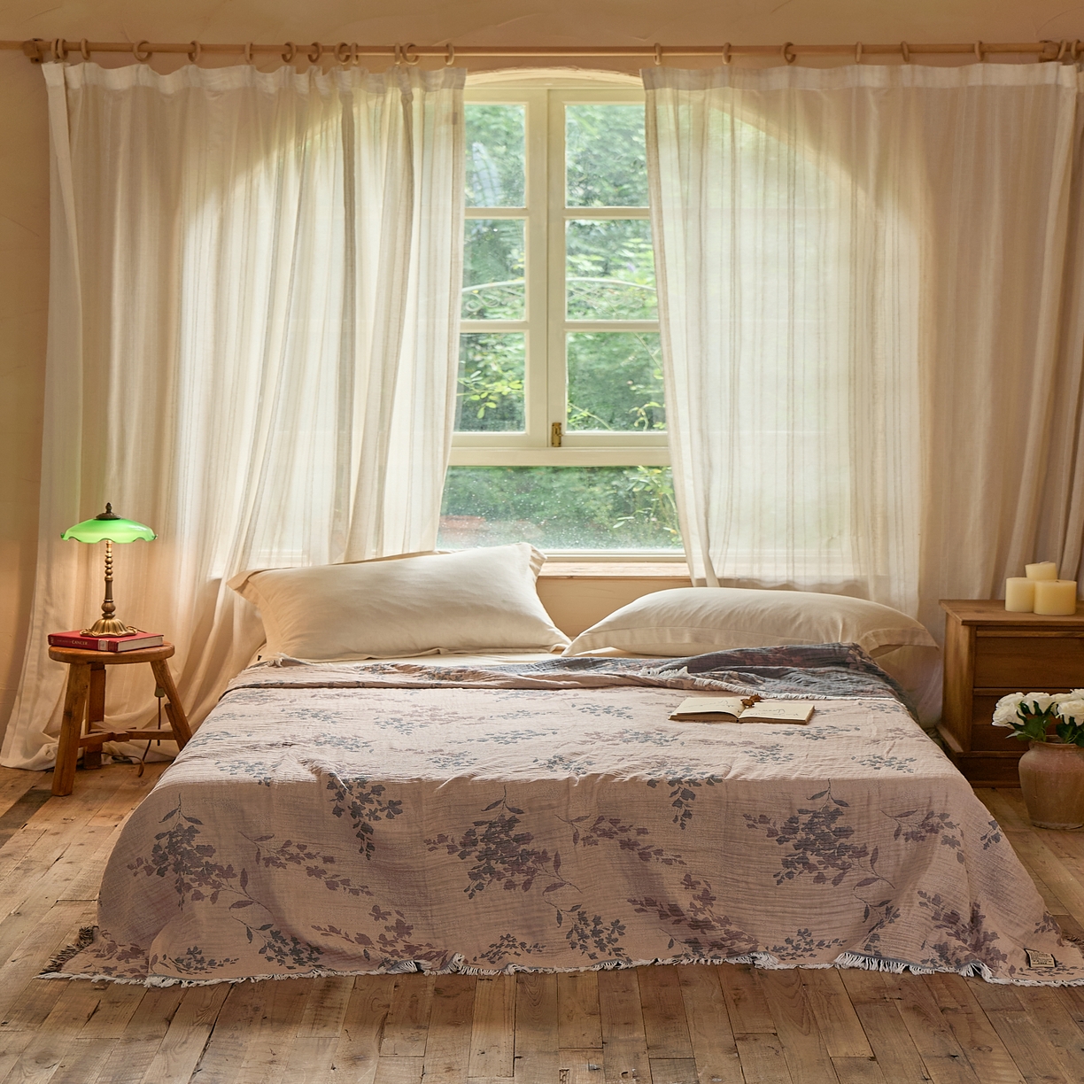 91家纺网 家纺一手货源 找家纺 （总）沐瑟家纺 2025新款四层纱布全棉流苏毯子纱布床盖毛巾被纯棉棉纱夏凉被午睡盖毯