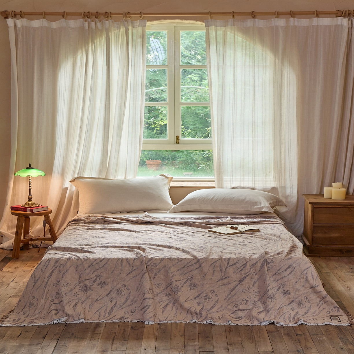 91家纺网 家纺一手货源 找家纺 沐瑟家纺 2025新款四层纱布全棉流苏毯子纱布床盖毛巾被纯棉棉纱夏凉被午睡盖毯 砚秋