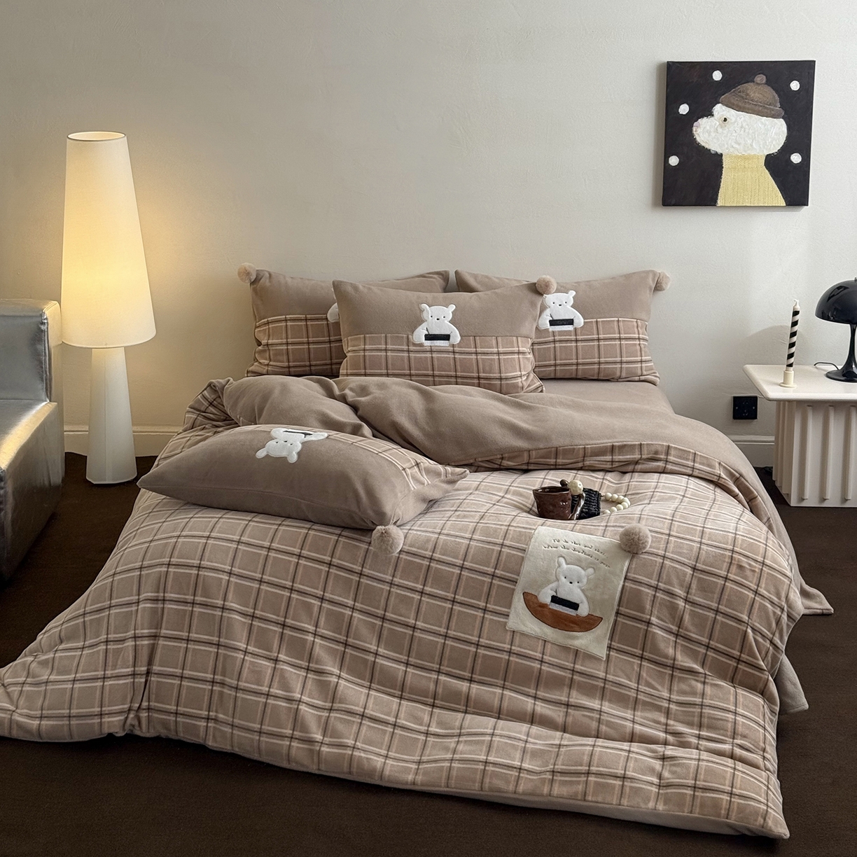 91家纺网 家纺一手货源 找家纺 （总）艾唯希家纺 2025新款超柔蒂芙尼卡通贴布绣工艺四件套牛奶绒-卡通系列